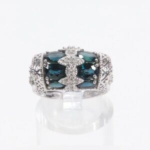 Heng Ngai 14K White Gold Diamond & Sapphire Ring